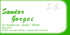 sandor gorgei business card